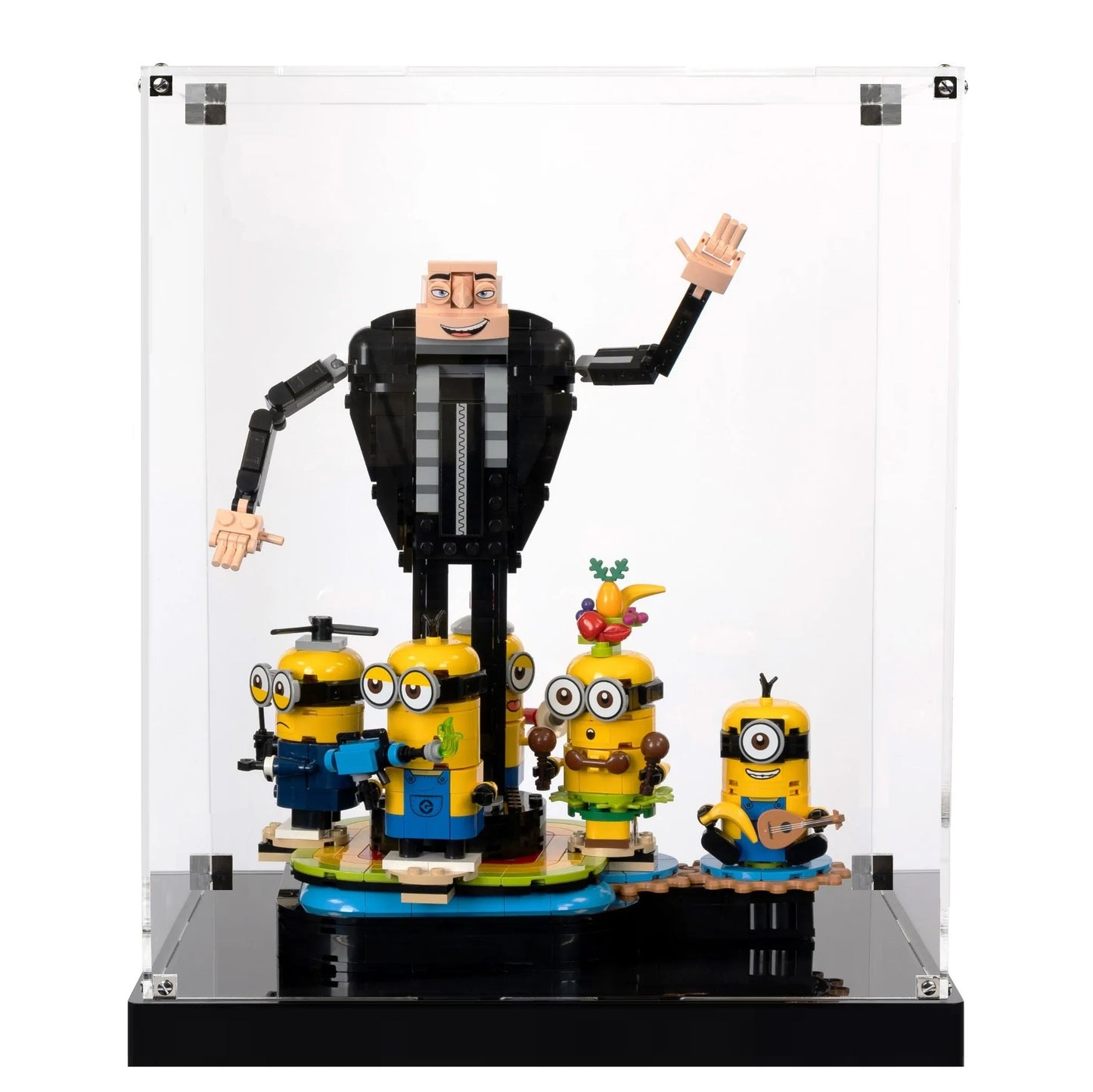 (75582) Brick-Built Gru and Minions LED Display Case