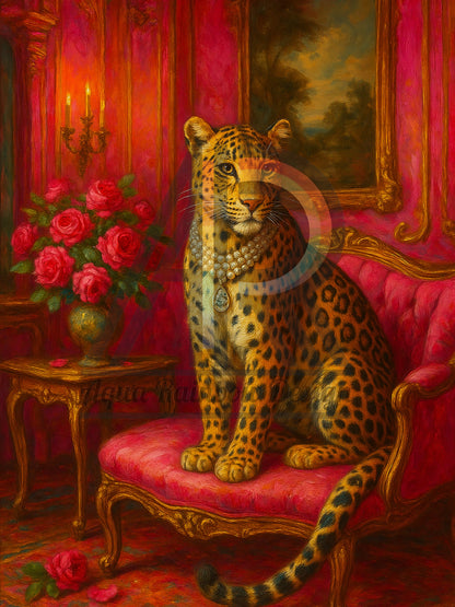 Leopard in the Crimson Salon