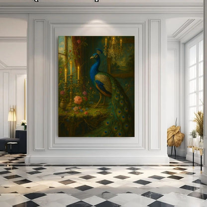 Peacock in Candlelit Reverie
