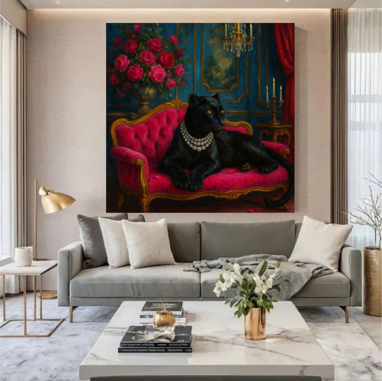 Midnight Panther in Rose Salon